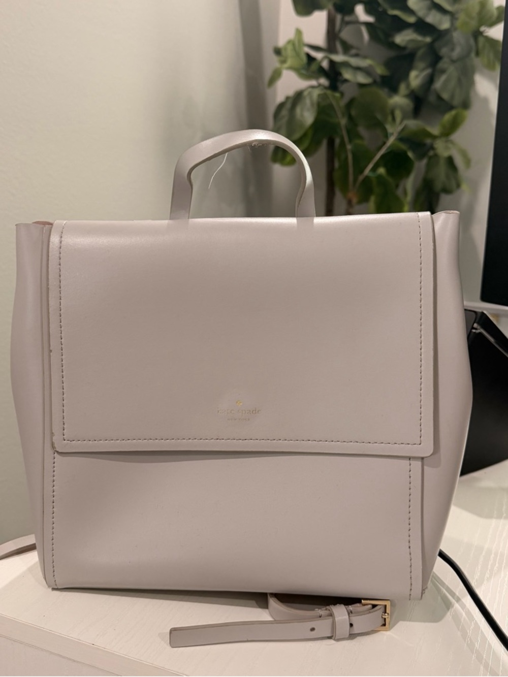 Kate spade pink grey large backpack